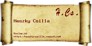 Heszky Csilla névjegykártya